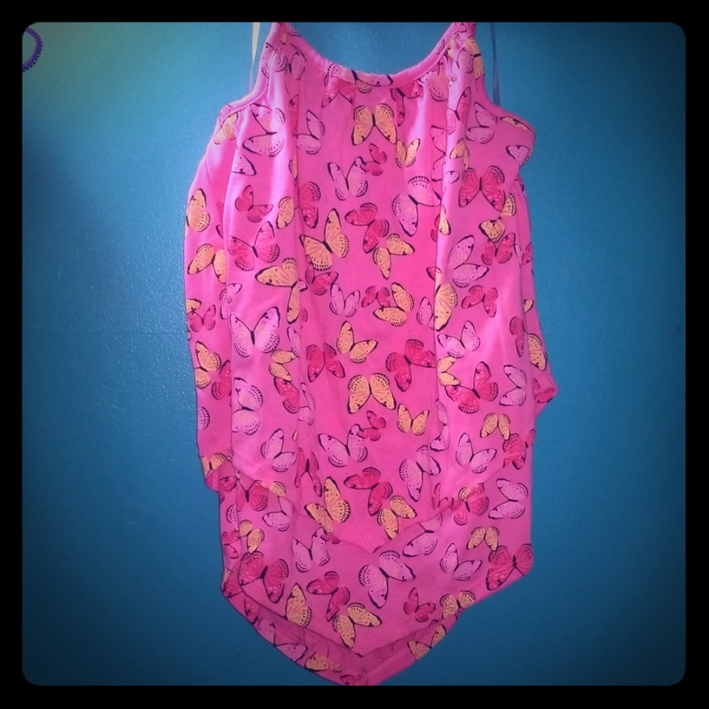 Girls Shark Bite hem tank top